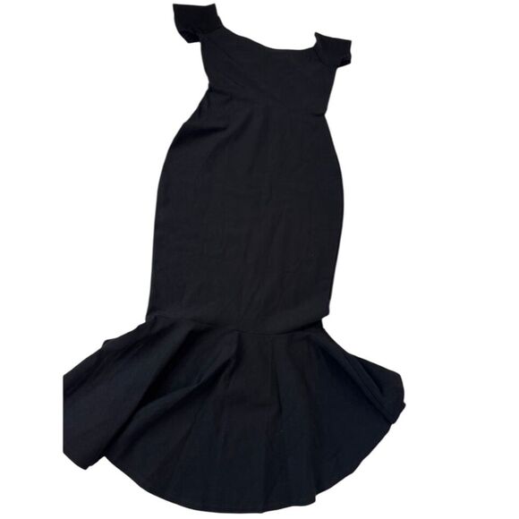 Lulus How Much I Care Black Off-the-Shoulder Midi Trumpet Dress Size Small NEW - Picture 16 of 16
